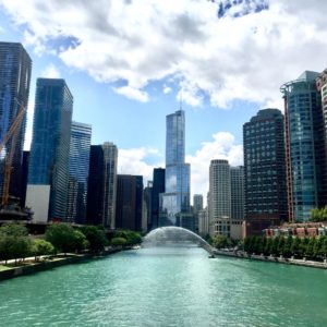 Chicago Skyline over river