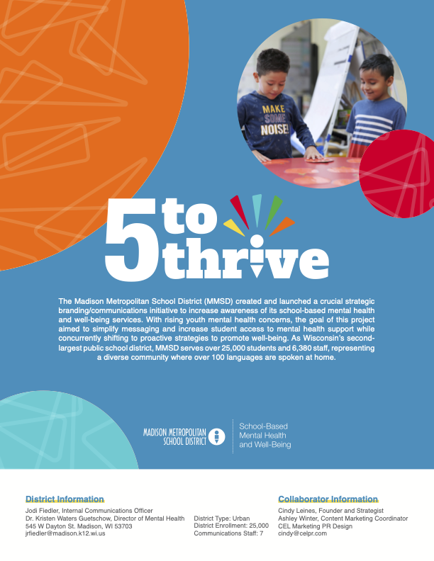 Madison Metropolitan School District - 5 to Thrive MMSD Mental Health & Well-Being (cover)