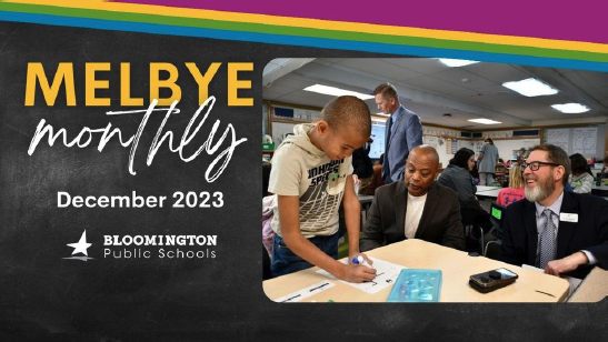 MELBYE monthly newsletter showcase from the superintendent